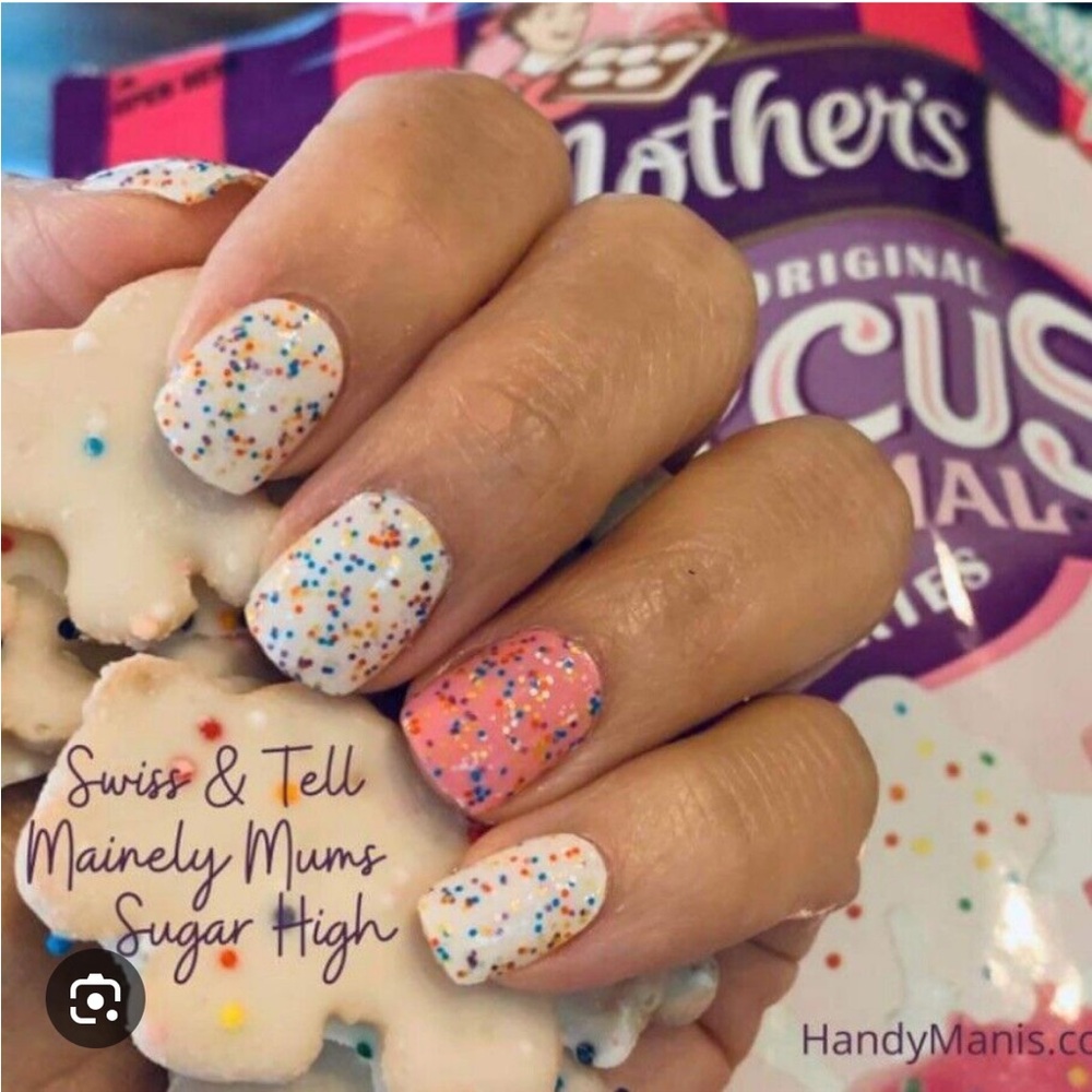 *Retired* Color Street: Sugar High | Rainbow Multicolor Glitter Clear Overlay - Picture 7 of 12